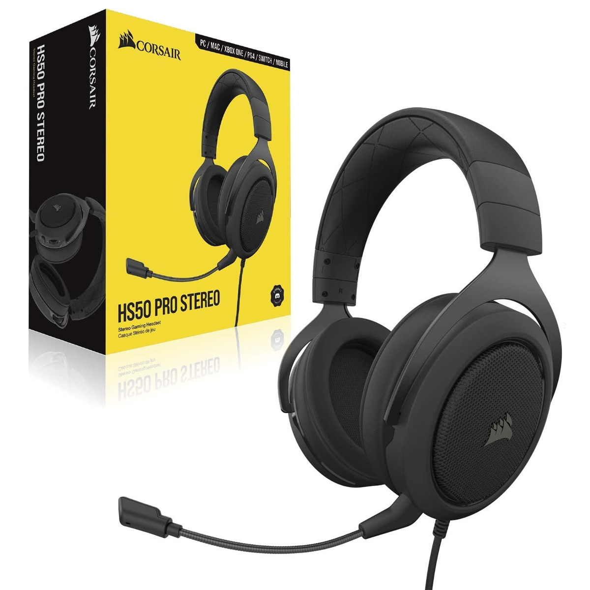 Corsair HS50 STEREO Stereo Gaming Headset Black Green Emaratshop