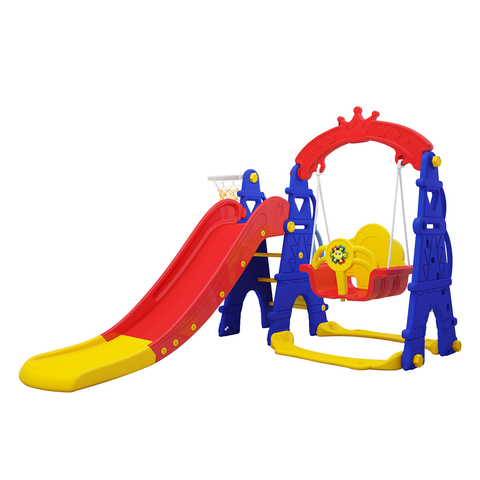 Little Angel - Kids Toys Slide And Swing - Red/Yellow