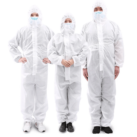 Isolation Suit with Elastic Cuffs Anti-epidemic Antibacterial Dust-proof Coverall Unisex