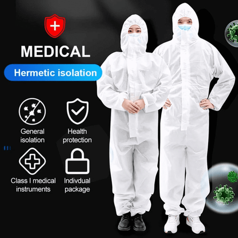 Isolation Suit with Elastic Cuffs Anti-epidemic Antibacterial Dust-proof Coverall Unisex