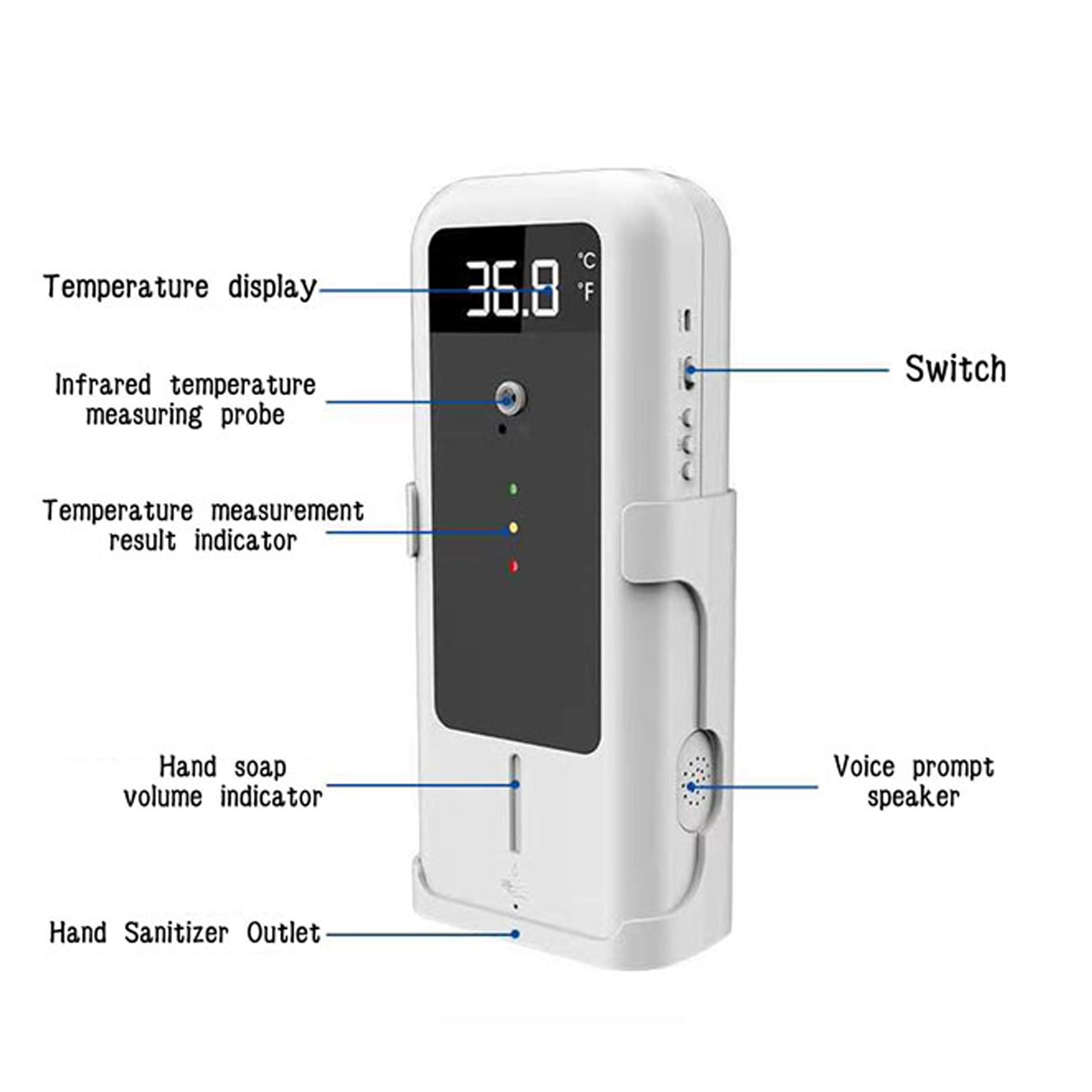 YAD-001 Automatic Induction Disinfection Sprayer Soap Dispenser Hand Sanitizer & Temperature Measurement