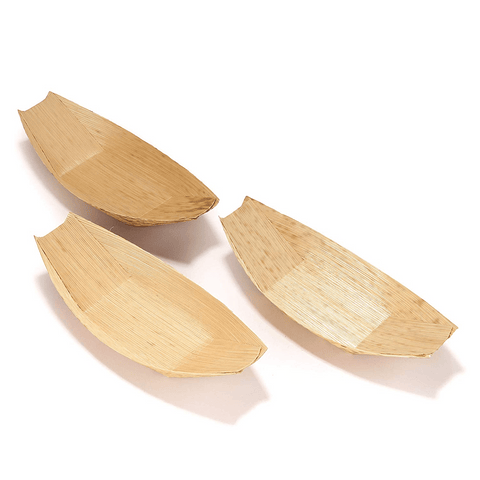 Premium Bamboo Leaf Boat All Natural and Disposable  6"x2.75" for Catering and Home Use ( Pack of 100 )