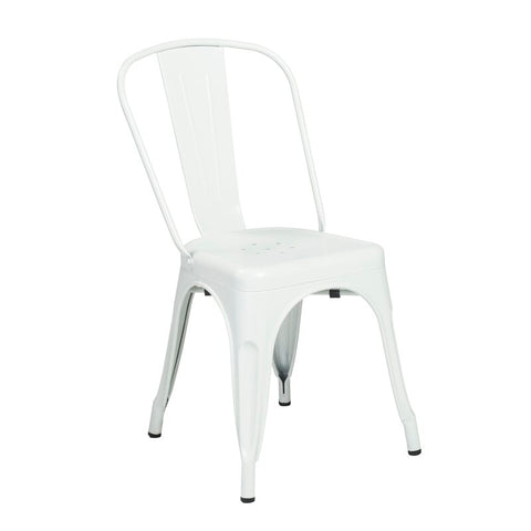 Metal Stackable Chair For Restaurants - White