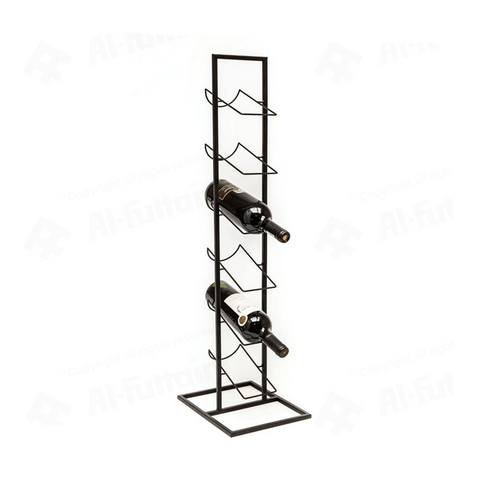 Home Styling Metal 6-Bottle Beverage Rack (84 x 22 cm, Black)