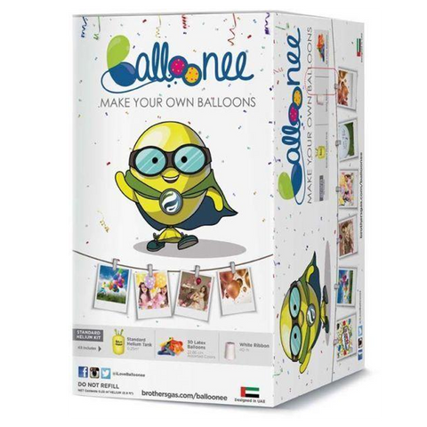 Balloonee Standard Party Kit with Helium Gas Tank, 30 Balloons and Ribbon. - SquareDubai