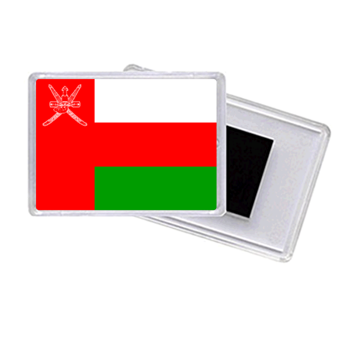 OMAN Flag Acrylic Fridge Magnet Frame - 9x6 Cms / 12Pcs Pack - Willow