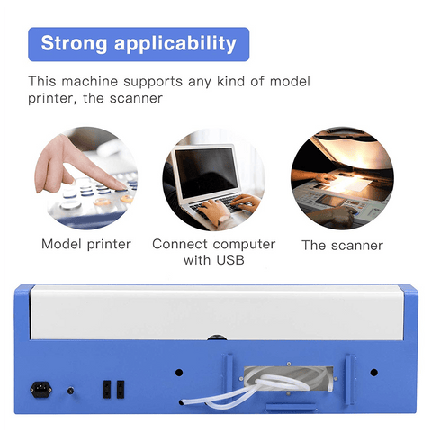 DIY Engraving Machine 40W CO2 with USB Port Only for Windows System 12x8" Blue