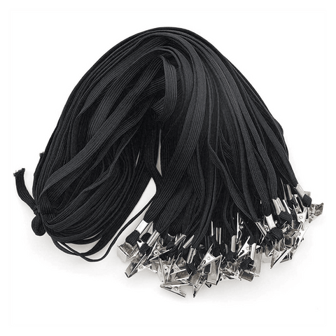 Olmecs 50 PCS 32-Inch Flat Lanyards with Bull Dog Clip