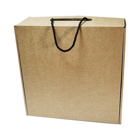 Medium Brown Kraft Boxes with Rope Handle  30x30x10 Cm (10Pc Pack)