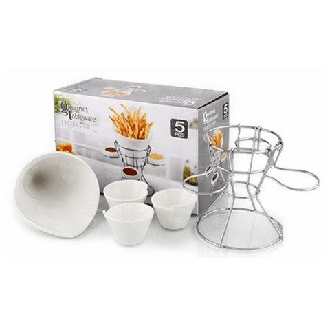 French Fries Holder With 3 Dip Dishes