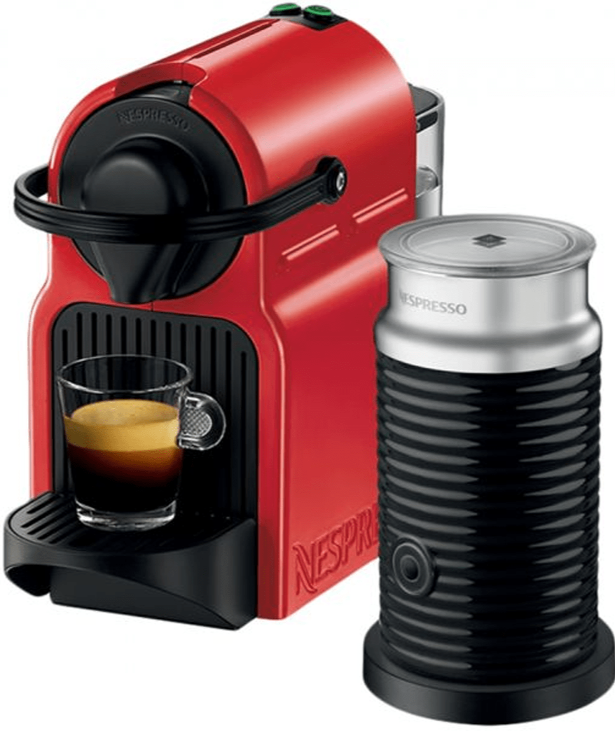 Nespresso Inissia Coffee Maker (Black, 1200 W) with Milk Frother