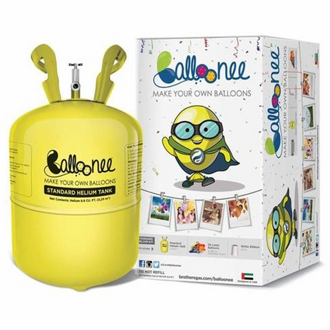 Balloonee Standard Party Kit with Helium Gas Tank, 30 Balloons and Ribbon. - SquareDubai