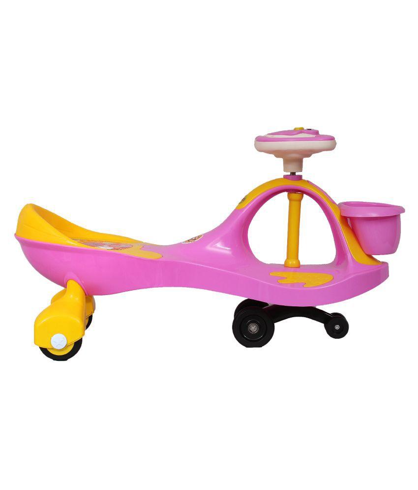 EZ' Playmates Magic car with basket and music - Pink/Yellow