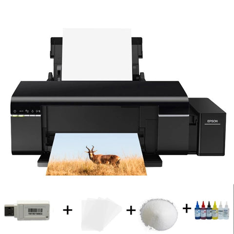 White Ink DTF Printer A3 Size EPSON L1800 (DTF converted)For Dark Color T-Shirt / Sweatshirts + A3 Size Transfer Paper (25 Sheets)