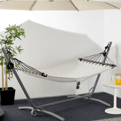 Hammock with stand, grey, beige