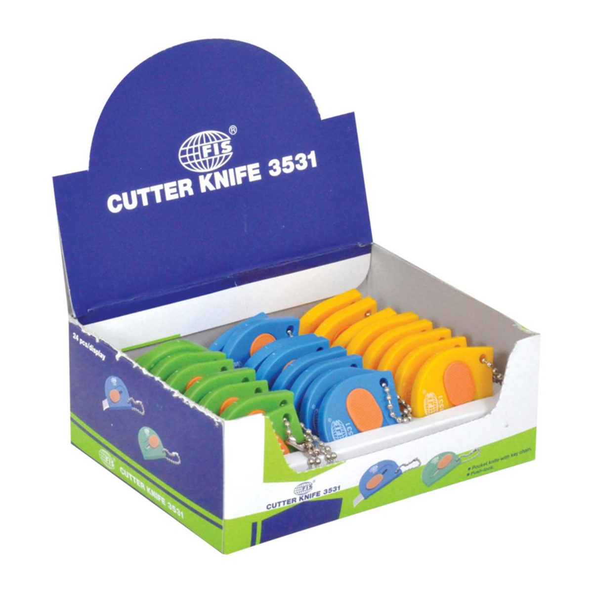 Kraft Cutters With Key Chain, Pack of 24 pieces, Assorted Colors