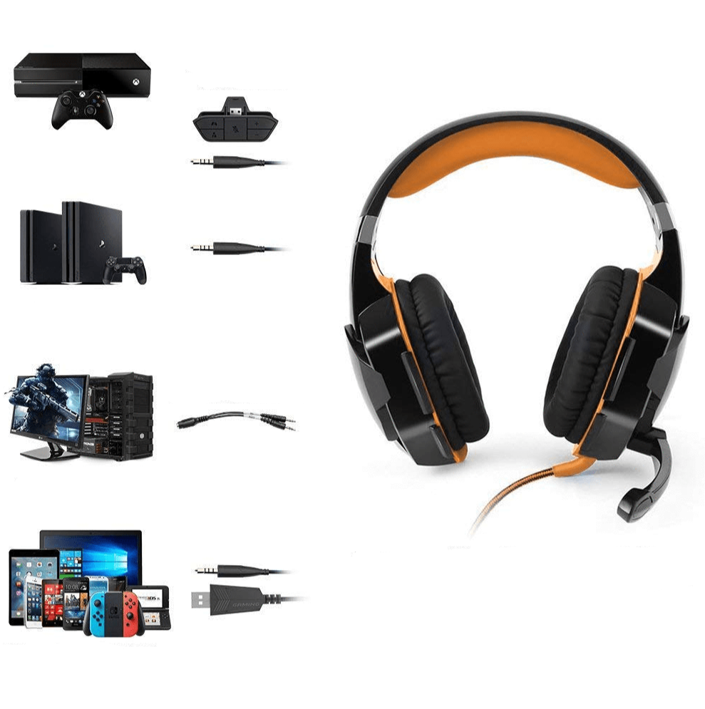KOTION EACH G2000 Stereo Gaming Headset for Xbox one PS4 PC with Noise Cancelling Mic Blue