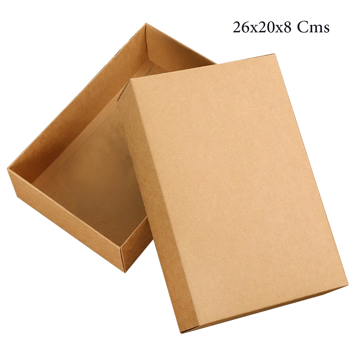 Large 10Pc Pack Premium Brown Kraft Two Piece Gift Boxes 26 x 20 x 8 Cms - Willow