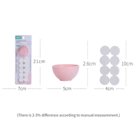10pcs disposable non woven facial diy mask beauty compressed face sheet mask kit with mask bowl