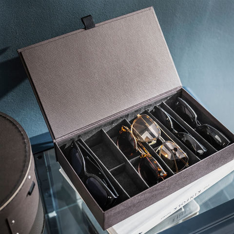 ANILINARE Jewellery box with compartments, dark brown 30x18x6 cm