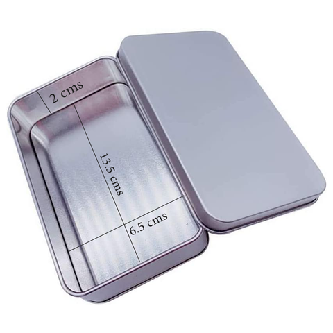 24 PCS Silver Metal Rectangular Empty Tins Box - Willow