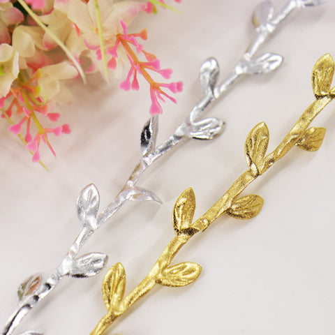 Willow GOLD color leaves ribbon, gift ribbon