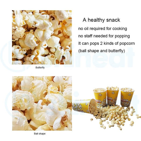 Desktop Automatic Popcorn Machine Without Oil Healthy Food Snack Making Machine