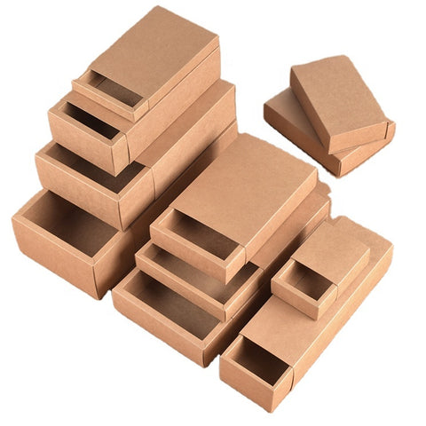 12pcs DIY Paper Box Drawer Type Jewelry Packing Box Tea Gift Cosmetics Boxes, Kraft (21x13x5cm) - WILLOW