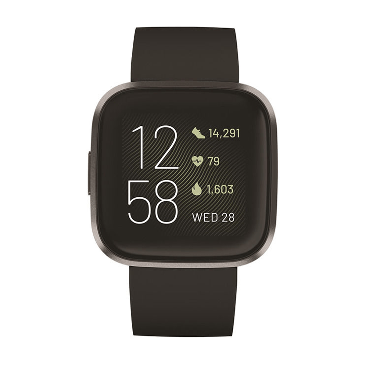 Fitbit Versa 2 Fitness Smartwatch, Black/Carbon Aluminum - FB507R-R