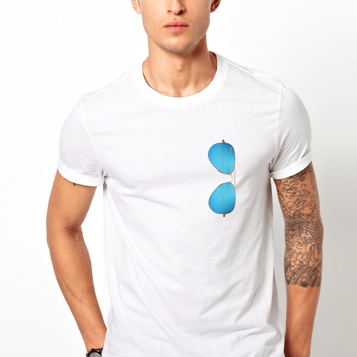 Rayban pocket - Casual 160Gsm Round Neck T Shirts