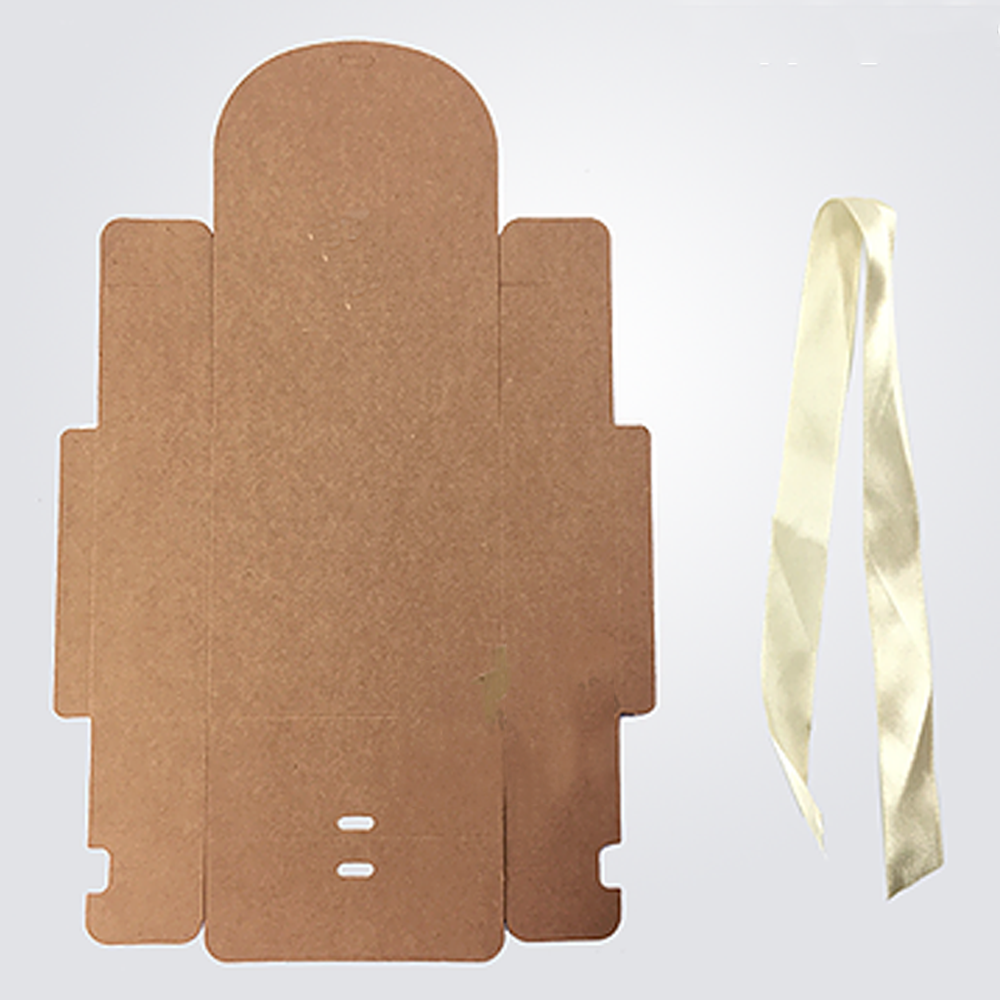 Silk Ribbon Closure Design WHITE Kraft Gift boxes (30x25x8Cms) 10Pc Pack - White