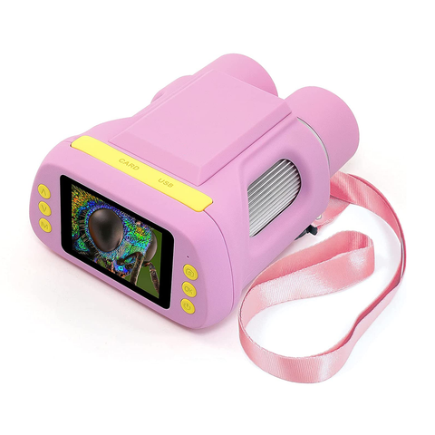 Emma Portable Two Lenses Kids Microscope with Binocular, 2 inch Screen for 3-12 Years