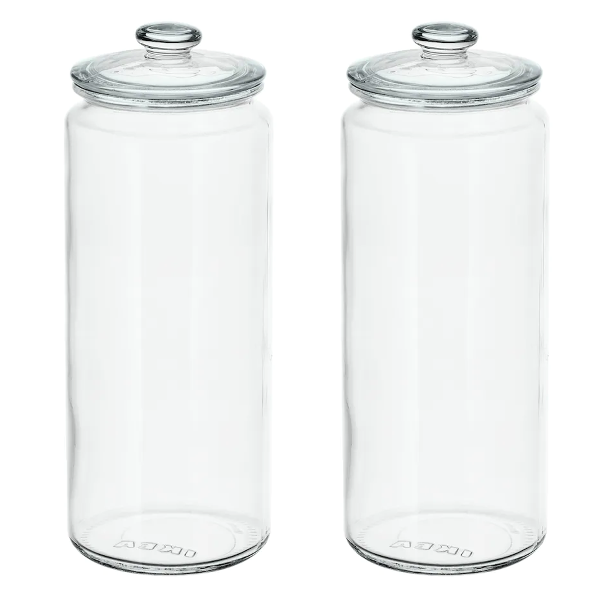 VARDAGEN Set of 2 Jar with Lid, Clear Glass 1.8 l (29x11 Cms)