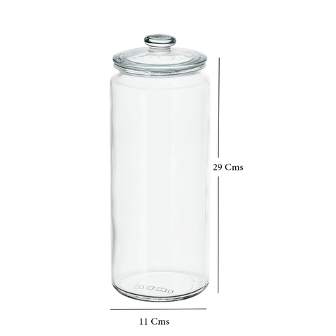 VARDAGEN Set of 2 Jar with Lid, Clear Glass 1.8 l (29x11 Cms)