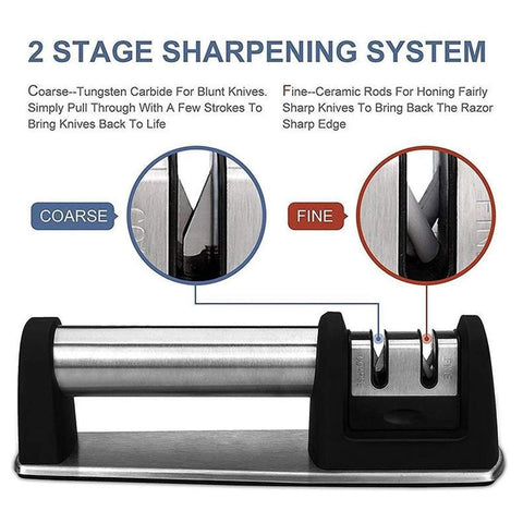 2 Stage  Knife Sharpener Stainless Steel