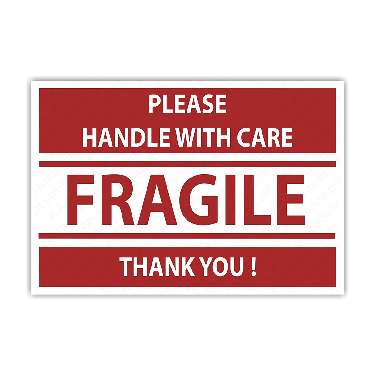 Fragile - Shipping Box Warning Stickers 12 x 8Cms 50Pc Pack - Willow