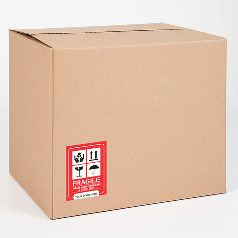 CUSTOMISED Fragile - Shipping Box Warning Stickers with your logo 12 x 8Cms 100Pc Pack - Willow