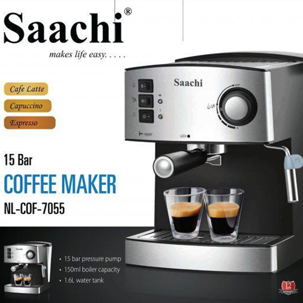 Saachi Multi Capsule Coffee Maker 1450W NL-COF-7058C- WH - White –  Emaratshop