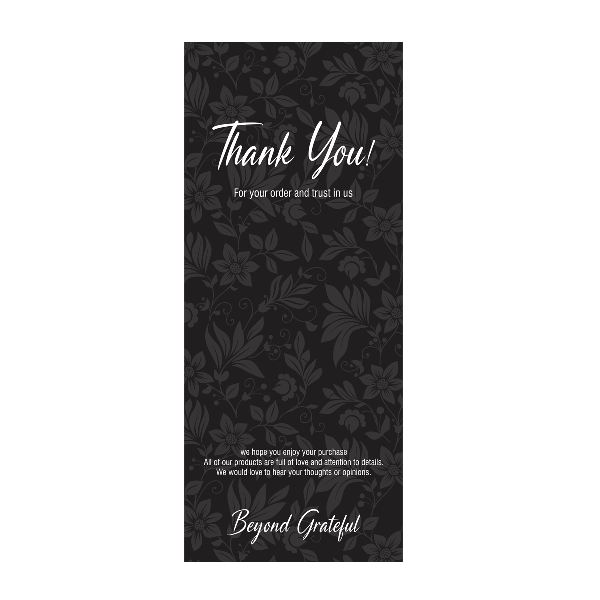 Willow 50Pc Pack Thank You For Your Order Sticker For Box (15.5x6.5Cms) - Black