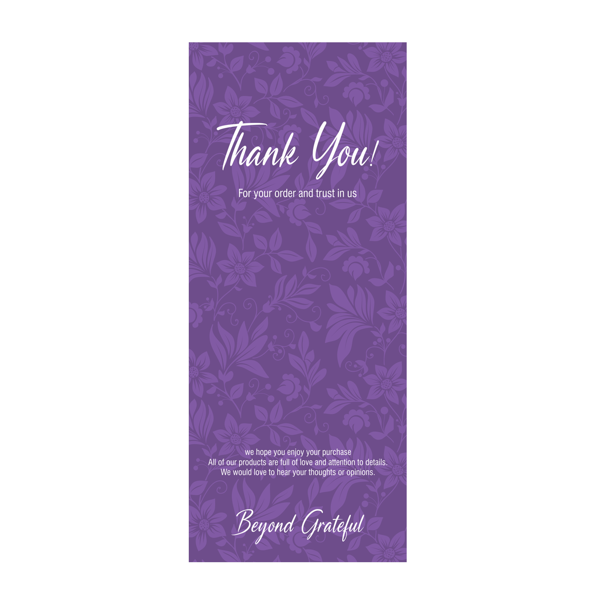 Willow 50Pc Pack Thank You For Your Order Sticker For Box  (15.5x6.5Cms) - Purple