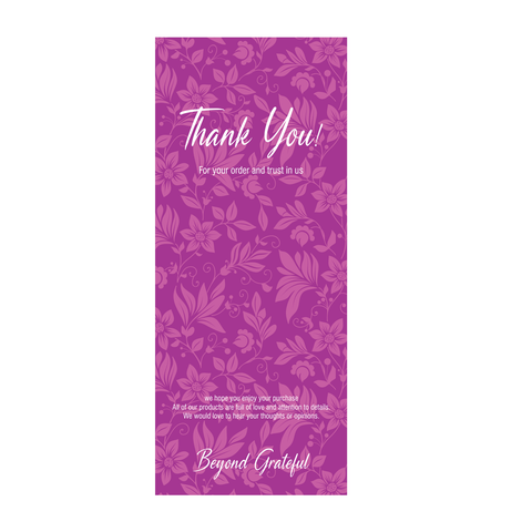 Willow 50Pc Pack Thank You For Your Order Sticker For Box  (15.5x6.5Cms) - Purple