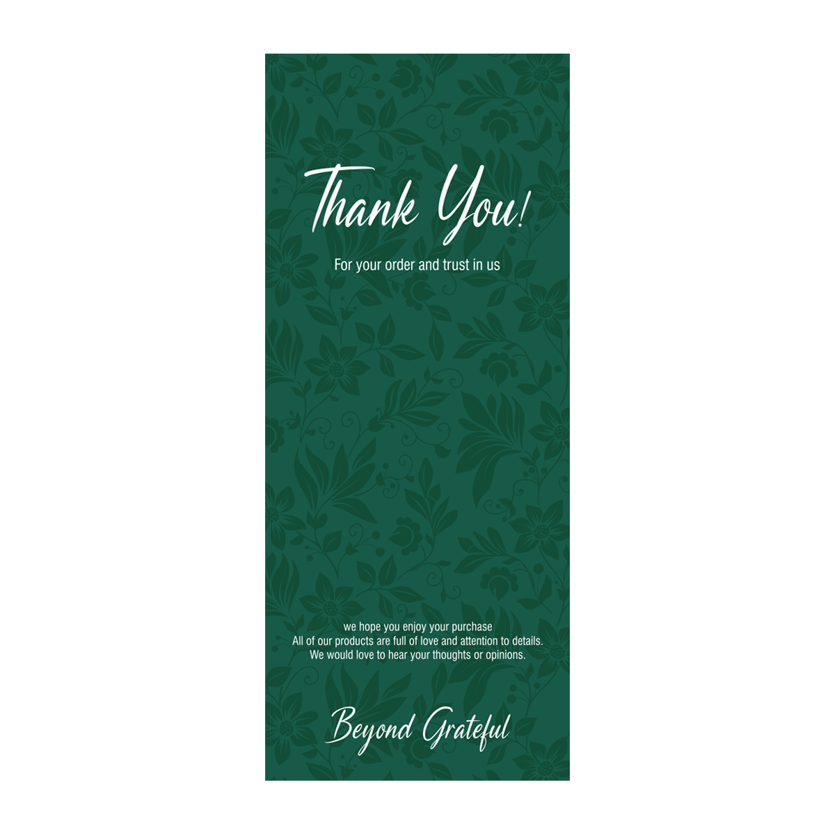 Willow 50Pc Pack Thank You For Your Order Sticker For Box (15.5x6.5Cms) - Green