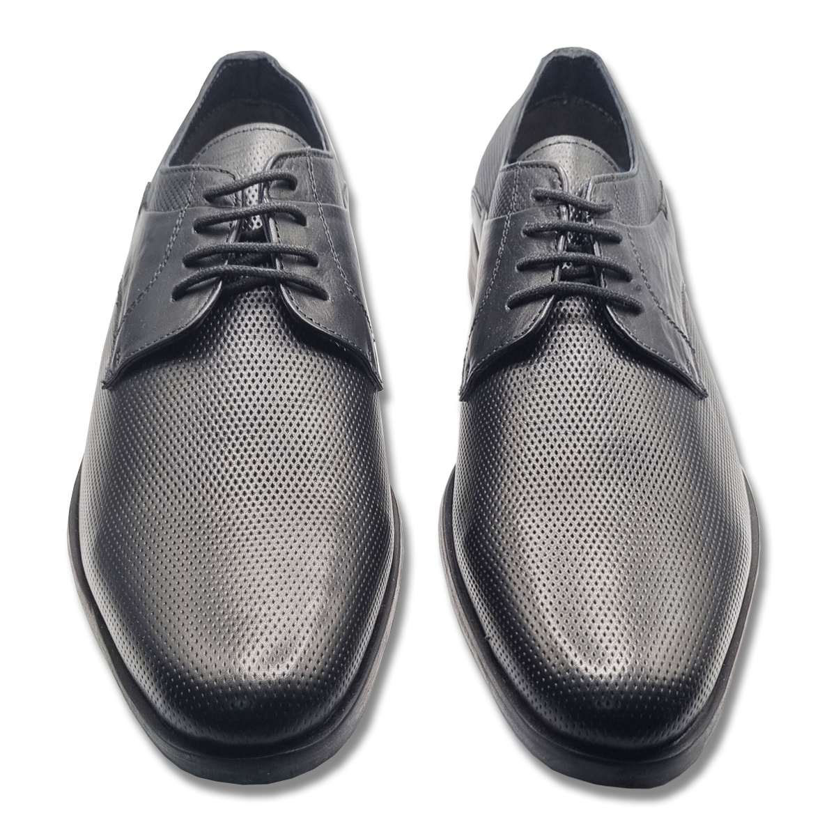 Derby Dotted Lace-Up Shoes For Men Black - Laurence Olivier