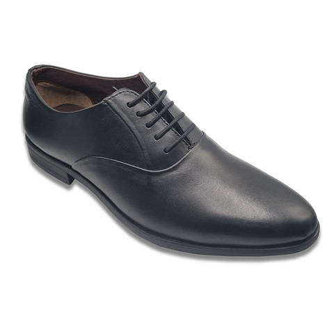 Men Black Leather Formal Dress Shoes - Laurence Olivier