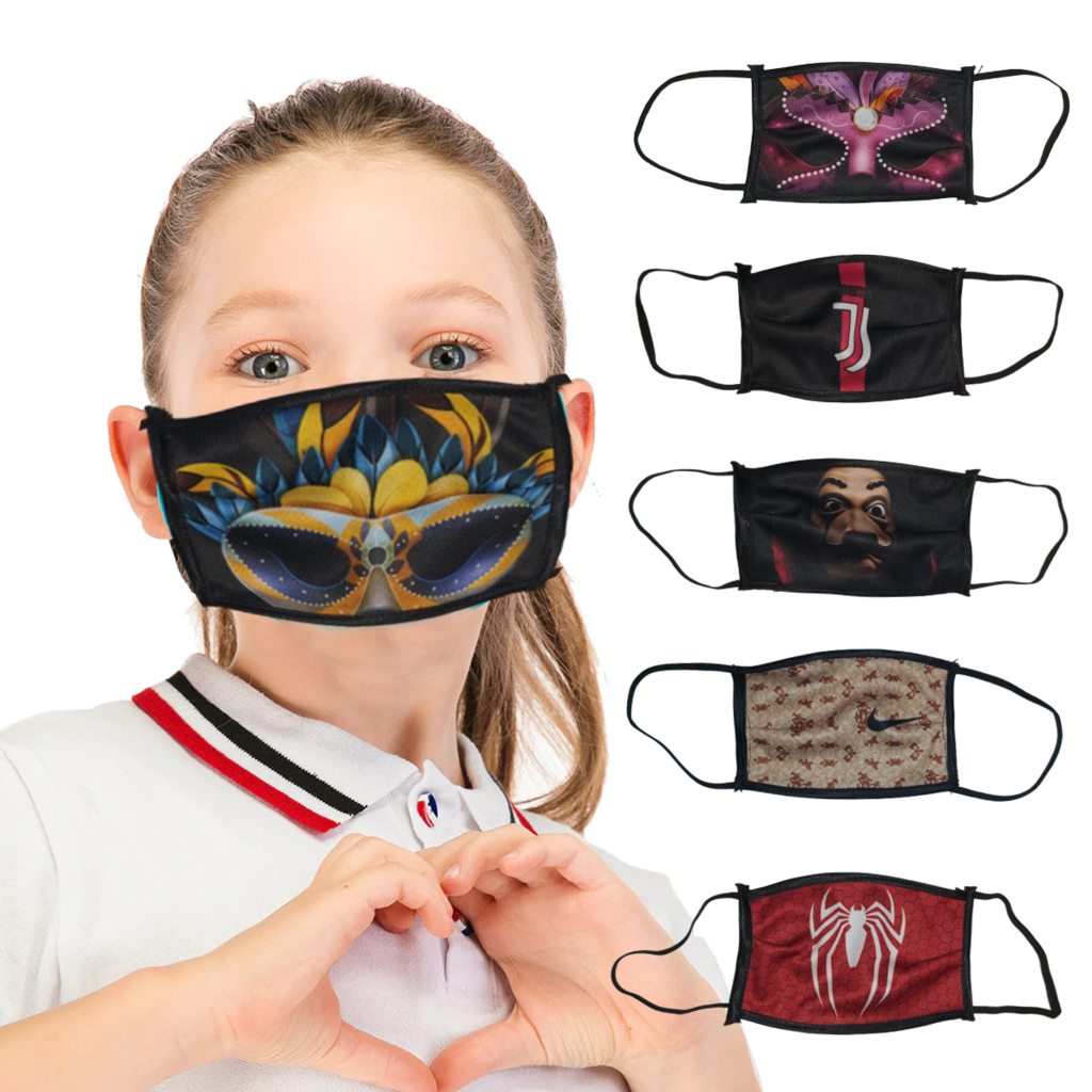 Kid's Face Covering Cloth masks Washable & Reusable (6pc Pack) SETB