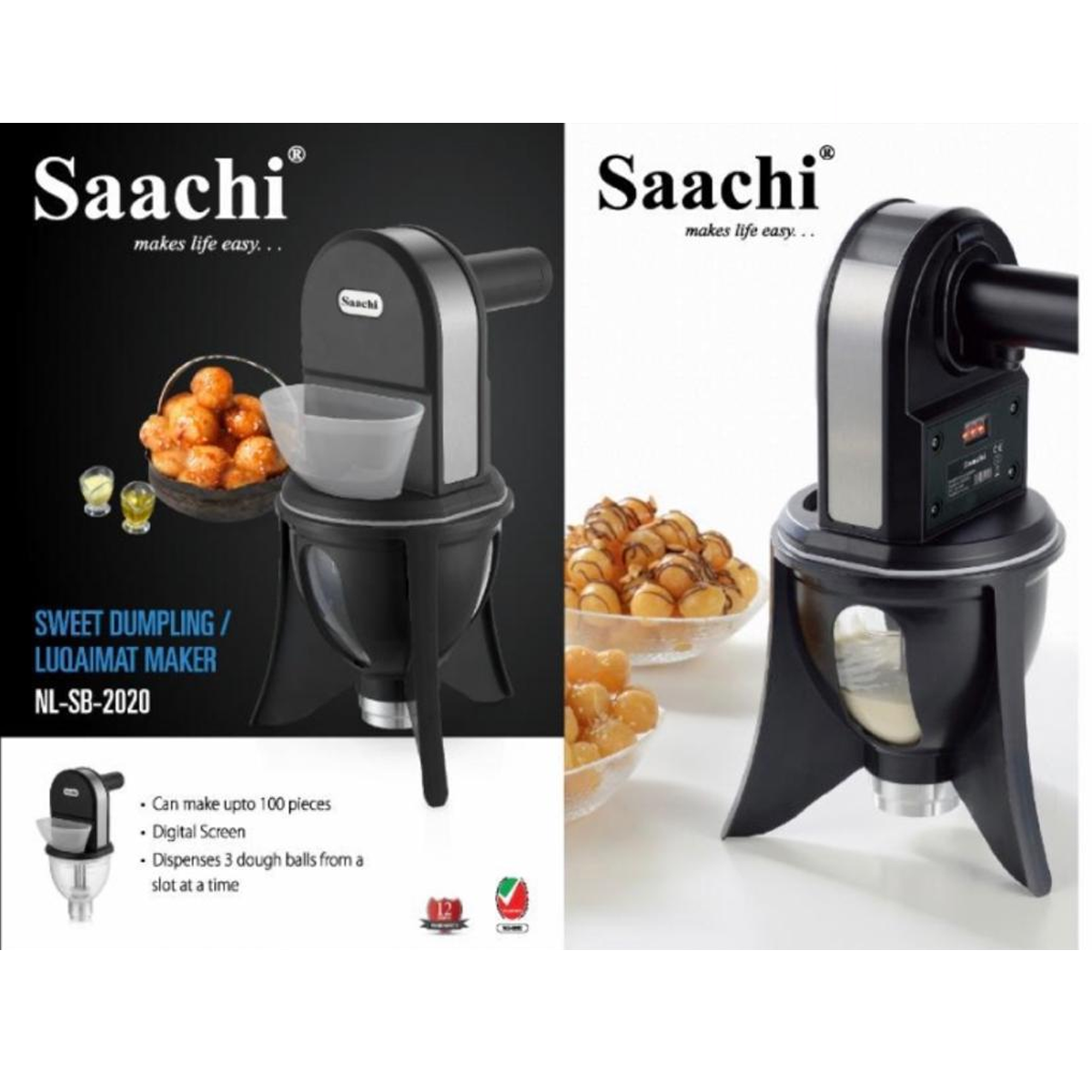 SAACHI Sweet Dumplings/Luqaimat Maker NL-SB-2020-BK