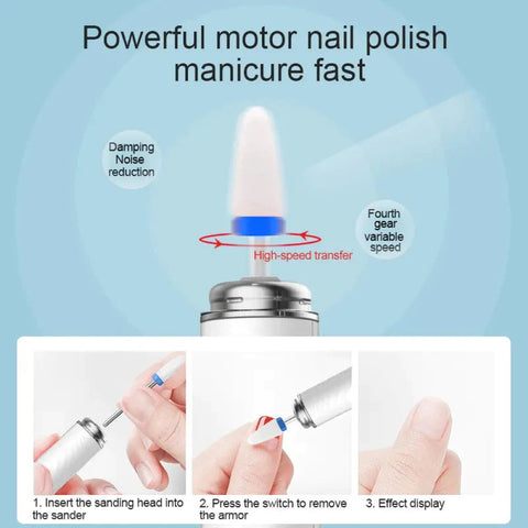 Mini Portable Electric Nail Art Machine with Case Nail Polisher