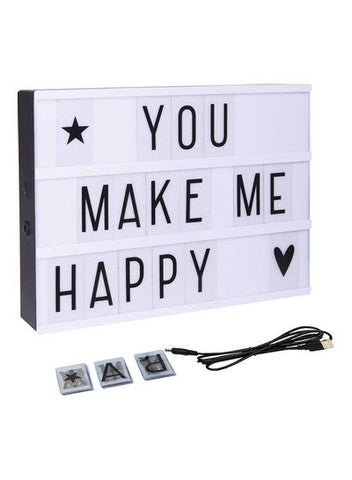 Message LED Lightbox With Combination Letters White