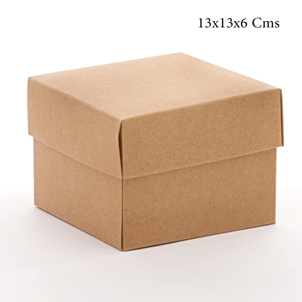 Small Square 12Pc Pack Premium  Kraft Two Piece Gift Boxes 13 x 13 x 6 Cms - Willow