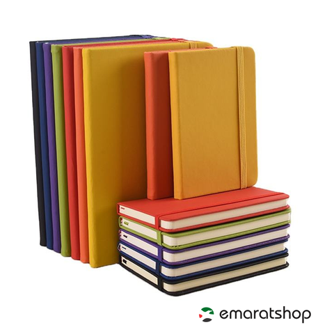 Olmecs PU Soft Leather Covered Notebook With Elastic Strap - Yellow